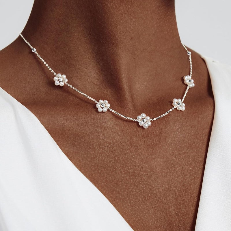 Partm Pearl Necklace for Women Trendy 14K Gold Plated Dainty Pearl Pendant Choker Set Handmade Pearl Gold Necklace Non Tarnish Simple Cute Jewelry Gifts for Women - Image 4